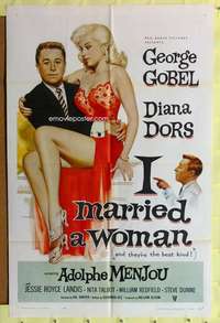 k715 I MARRIED A WOMAN one-sheet movie poster '58 Gobel, sexy Diana Dors!