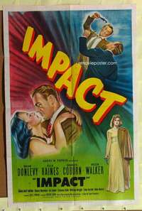k714 IMPACT one-sheet movie poster '49 Brian Donlevy, Ella Raines, noir!