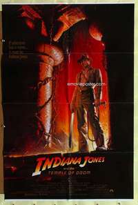 k713 INDIANA JONES & THE TEMPLE OF DOOM one-sheet movie poster '84 Ford