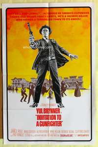 k710 INVITATION TO A GUNFIGHTER one-sheet movie poster '64 Yul Brynner