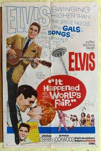 k709 IT HAPPENED AT THE WORLD'S FAIR one-sheet movie poster '63 Elvis!