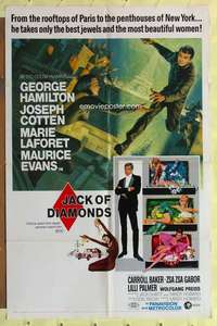 k705 JACK OF DIAMONDS one-sheet movie poster '67 jewel thief George Hamilton