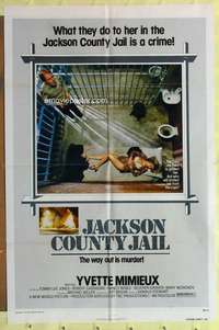 k703 JACKSON COUNTY JAIL one-sheet movie poster '76 Yvette Mimieux in jail!