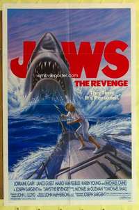 k697 JAWS: THE REVENGE one-sheet movie poster '87 this time it's personal!