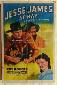 k693 JESSE JAMES AT BAY one-sheet movie poster R55 Roy Rogers, Gabby Hayes