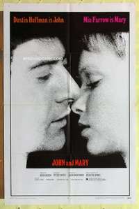 k692 JOHN & MARY one-sheet movie poster '69 Dustin Hoffman, Mia Farrow