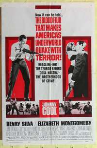 k689 JOHNNY COOL one-sheet movie poster '63 Henry Silva, film noir!