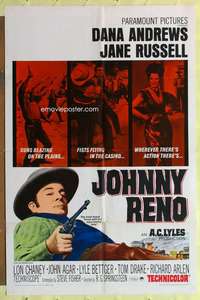 k688 JOHNNY RENO one-sheet movie poster '66 Dana Andrews, Jane Russell