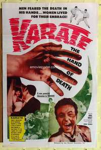 k682 KARATE THE HAND OF DEATH one-sheet movie poster '61 wacky image!