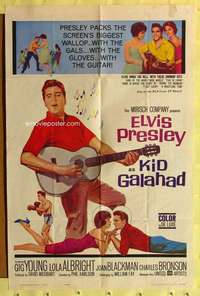 k681 KID GALAHAD one-sheet movie poster '62 singing Elvis Presley!