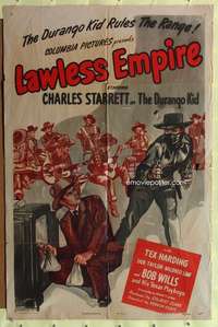 k665 LAWLESS EMPIRE one-sheet movie poster '45 Starrett as The Durango Kid!
