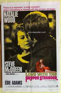k635 LOVE WITH THE PROPER STRANGER one-sheet movie poster '64 Wood, McQueen