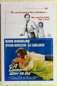 k633 LOVELY WAY TO DIE one-sheet movie poster '68 Kirk Douglas, Koscina