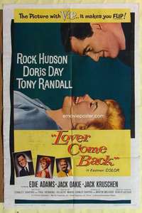 k632 LOVER COME BACK one-sheet movie poster '62 Rock Hudson, Doris Day