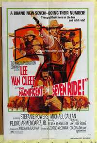 k621 MAGNIFICENT SEVEN RIDE int'l one-sheet movie poster '72 Lee Van Cleef