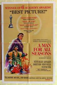 k619 MAN FOR ALL SEASONS style C one-sheet movie poster '67 Paul Scofield