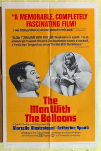 k610 MAN WITH THE BALLOONS one-sheet movie poster '65 Marcello Mastroianni