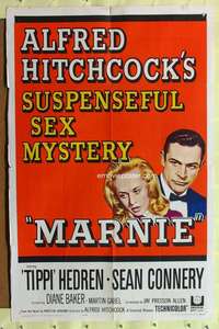 k604 MARNIE one-sheet movie poster '64 Sean Connery, Alfred Hitchcock