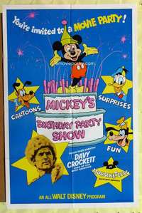 k601 MICKEY'S BIRTHDAY PARTY SHOW one-sheet movie poster '78 Davy Crockett!