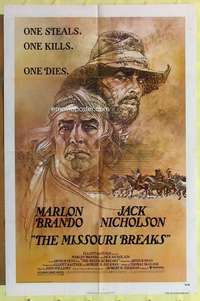 k594 MISSOURI BREAKS one-sheet movie poster '76 Marlon Brando, Nicholson