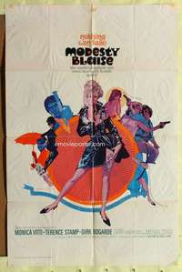 k590 MODESTY BLAISE one-sheet movie poster '66 Monica Vitti, Bob Peak art!