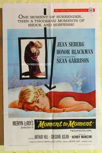 k587 MOMENT TO MOMENT one-sheet movie poster '65 Jean Seberg, Blackman