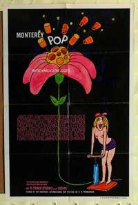 k581 MONTEREY POP one-sheet movie poster '69 silly T. Ungerer artwork!