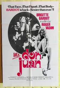 k574 MS DON JUAN one-sheet movie poster '73 Brigitte Bardot, Roger Vadim