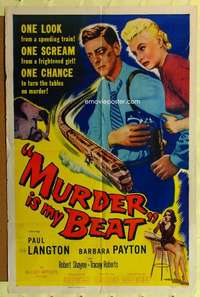 k569 MURDER IS MY BEAT one-sheet movie poster '55 Edgar Ulmer film noir!