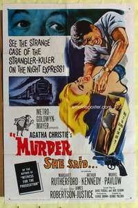 k567 MURDER SHE SAID one-sheet movie poster '61 Margaret Rutherford