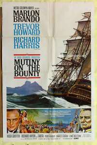 k561b MUTINY ON THE BOUNTY style B one-sheet movie poster '62 Marlon Brando