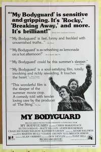 k559 MY BODYGUARD style B one-sheet movie poster '80 Matt Dillon, Baldwin