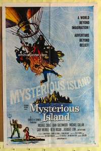 k553 MYSTERIOUS ISLAND one-sheet movie poster '61 Ray Harryhausen
