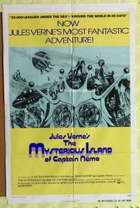 k552 MYSTERIOUS ISLAND OF CAPTAIN NEMO one-sheet movie poster '74 Verne