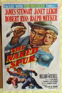 k549 NAKED SPUR one-sheet movie poster '53 James Stewart, Janet Leigh