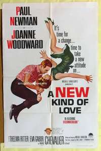 k545 NEW KIND OF LOVE one-sheet movie poster '63 Paul Newman, Woodward
