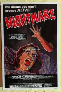 k542 NIGHTMARE one-sheet movie poster '81 wild cartoony horror image!