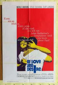 k534 OF LOVE & DESIRE one-sheet movie poster '63 Merle Oberon, Cochran