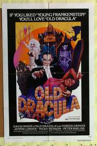 k533 OLD DRACULA one-sheet movie poster '75 David Niven, AIP vampires!