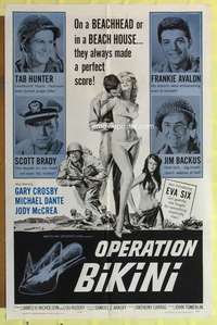 k522 OPERATION BIKINI one-sheet movie poster '63 Tab Hunter, Frankie Avalon