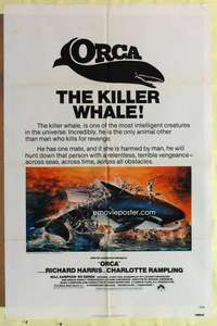 k518 ORCA one-sheet movie poster '77 The Killer Whale, John Berkey art!