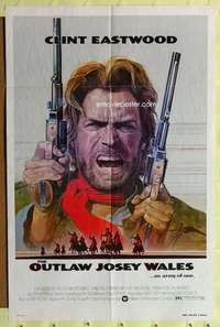 k511 OUTLAW JOSEY WALES one-sheet movie poster '76 tough Clint Eastwood!