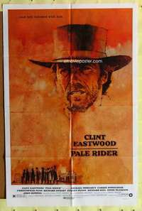 k509 PALE RIDER one-sheet movie poster '85 great Dudash art of Eastwood!