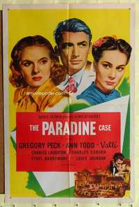 k507 PARADINE CASE one-sheet movie poster R56 Alfred Hitchcock, Peck, Todd