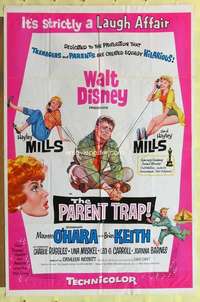 k505 PARENT TRAP one-sheet movie poster '61 Hayley Mills, Maureen O'Hara