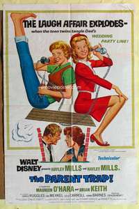 k504 PARENT TRAP style A one-sheet movie poster R68 Hayley Mills, O'Hara