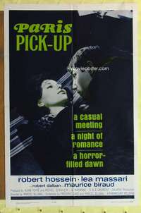 k501 PARIS PICK-UP one-sheet movie poster '62 horror-filled murder!