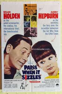 k500 PARIS WHEN IT SIZZLES one-sheet movie poster '64 Audrey Hepburn
