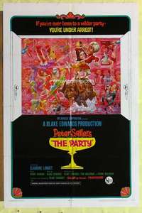 k496 PARTY style B one-sheet movie poster '68 Blake Edwards, Jack Davis art!