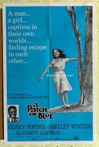 k494 PATCH OF BLUE one-sheet movie poster '66 Sidney Poitier, Winters
